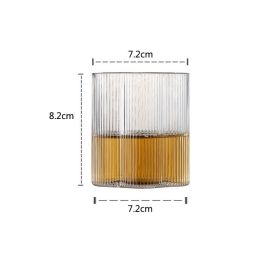 European Style Dense Ribbed Glass Vertical Cup